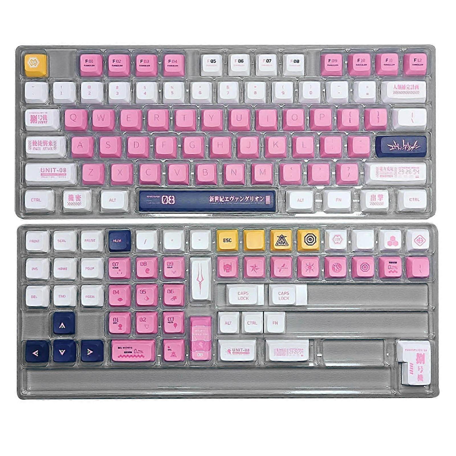 EVA 08 Sublimation- PBT Keycaps Custom DIY XDA Profile Keycaps for Mechanical Keyboard Personalize Keyboard Pink Keycap