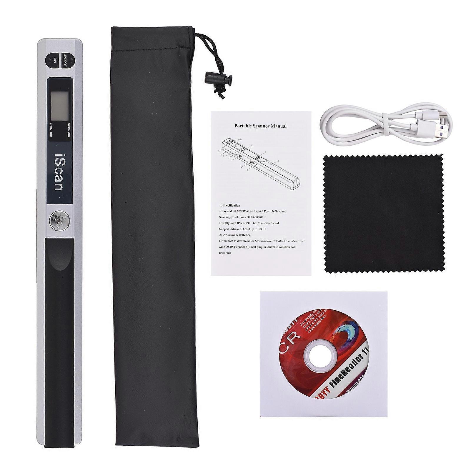 Portable Scanner Mini Handheld Document Scanner A4 Book Scanner JPG and PDF Format 300/600/900 movement speed