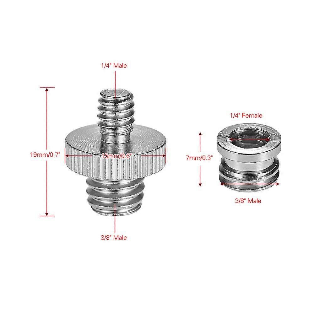 Camera Tripod Screw Adapter Set - 1/4"-20 to 3/8"-16 Converter, 15pcs, Durable Metal