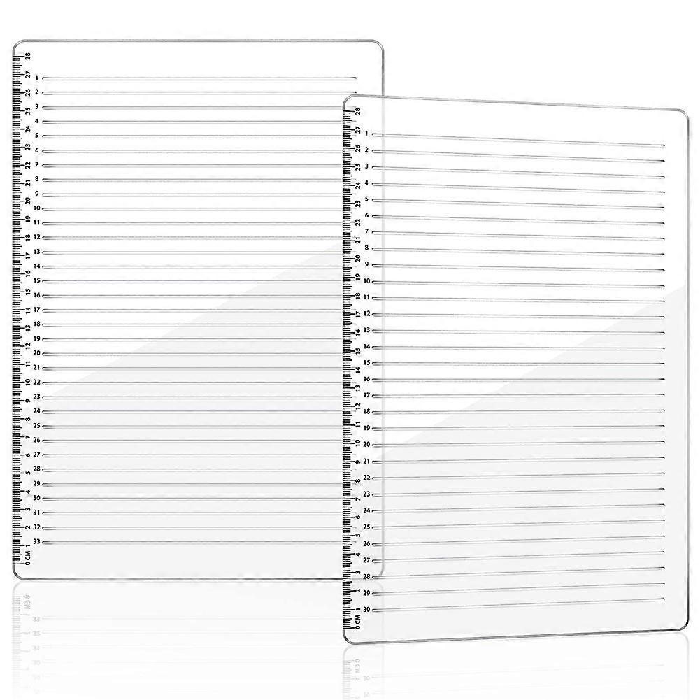 2 Pcs Straight Line Stencil 28 cm Scale Calligraphy Template
