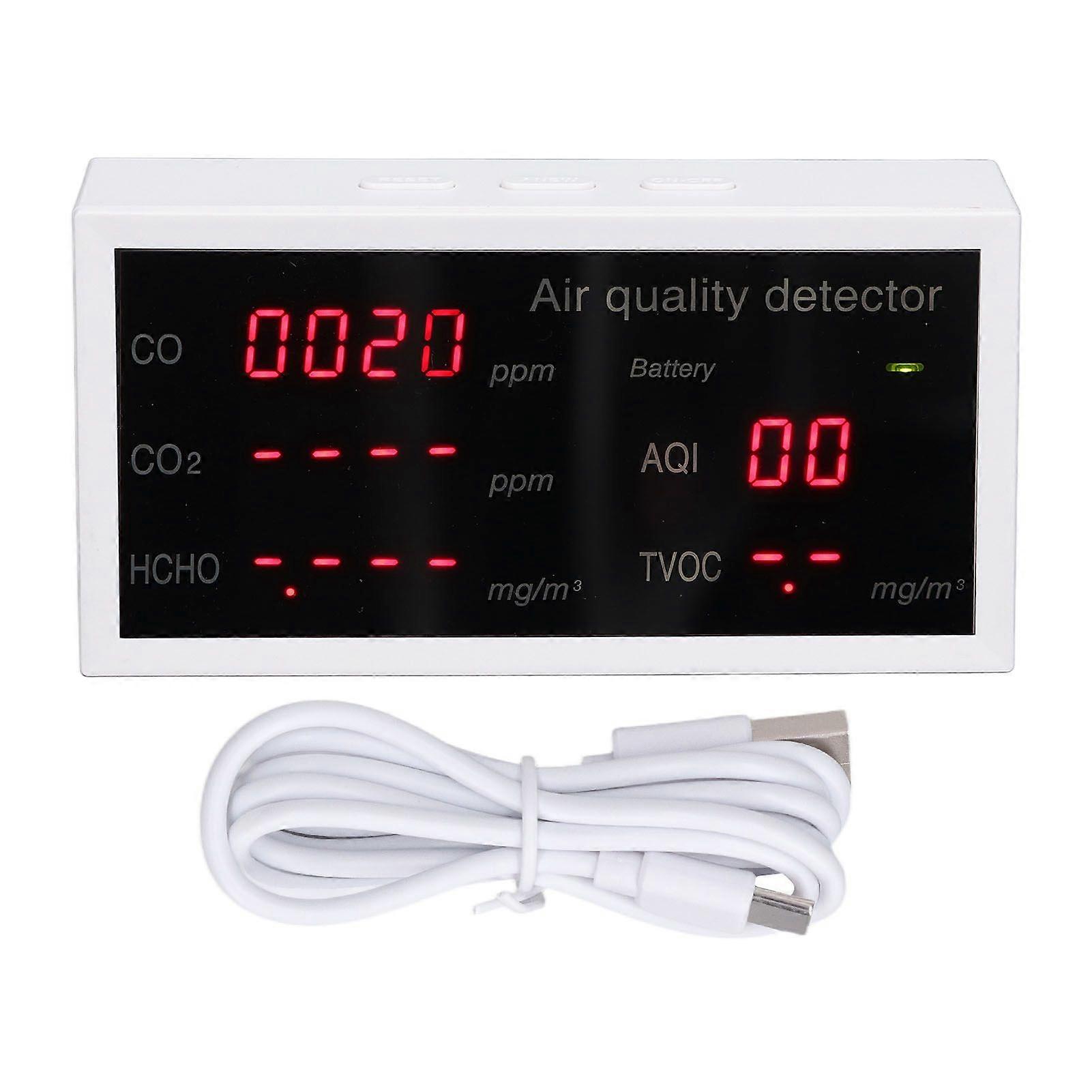 High quality  5 in 1 Portable Air Quality Detector PM2.5 HCHO Carbon Dioxide