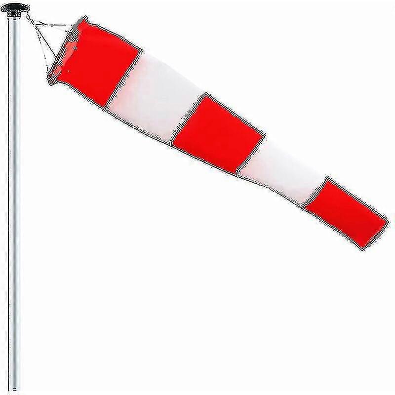 2024 Outdoor Windsock, wskaźnik kierunku wiatru w kolorze czerwonym i białym 150 cm wiszący i obrotowy, Weatherp