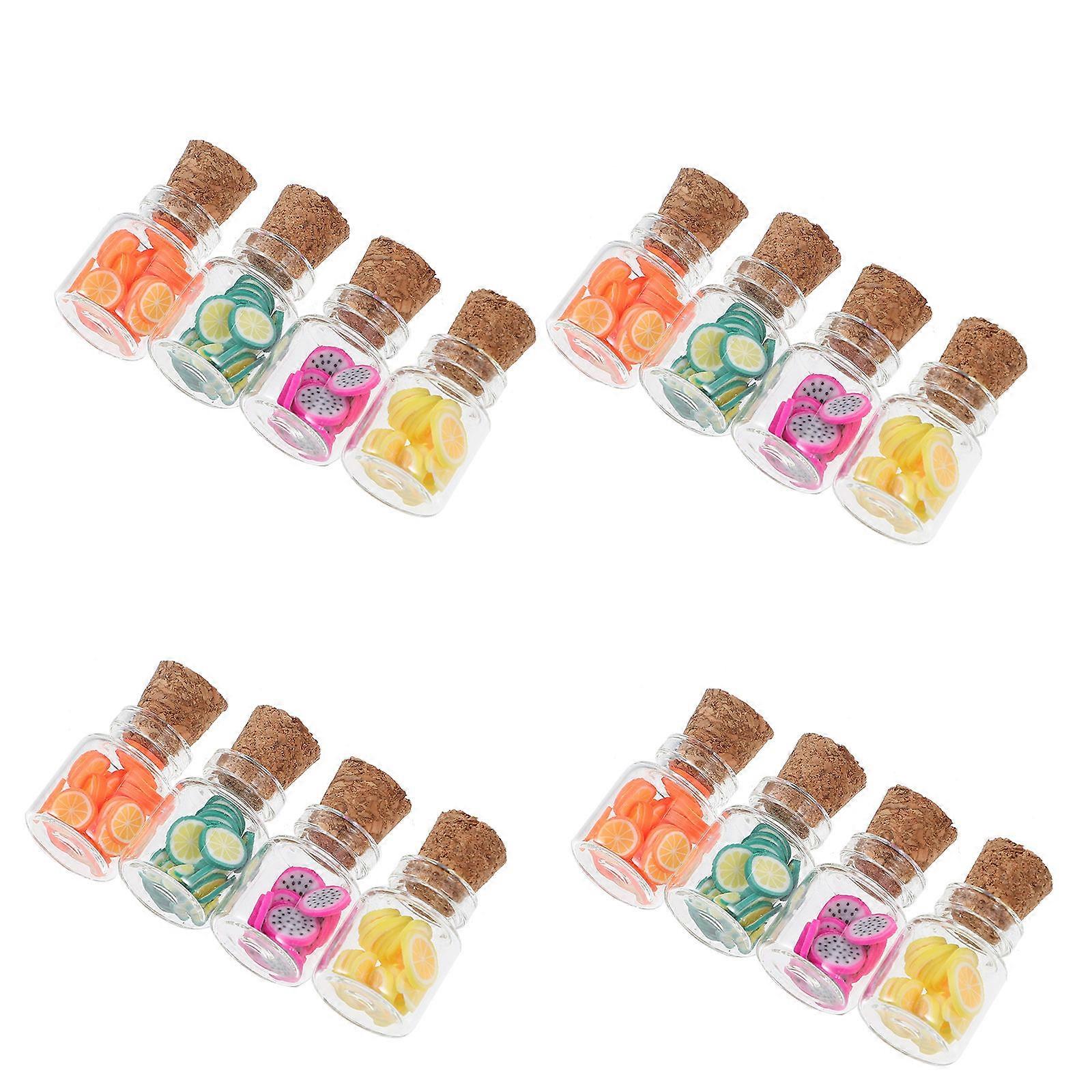 Artistic Mini Jars with Fake Fruit Slices Perfect for Small Scale Decor