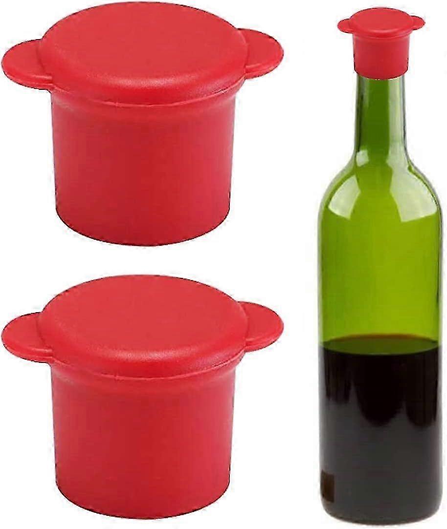 2 Wine Stoppers Set - Reusable Air-Tight Seal for Fresh Wine - Gift Idea