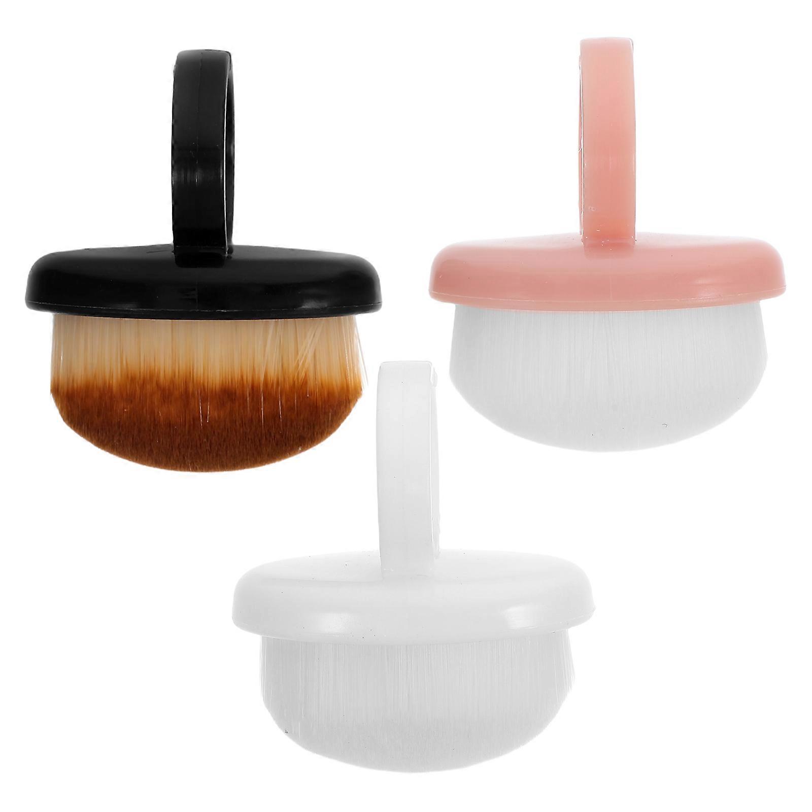 3pcs Soft Bristle Nail Duster Brush for Effective Dust Removal – Portable, Durable, and Convenient White Nail Cleaning Tool