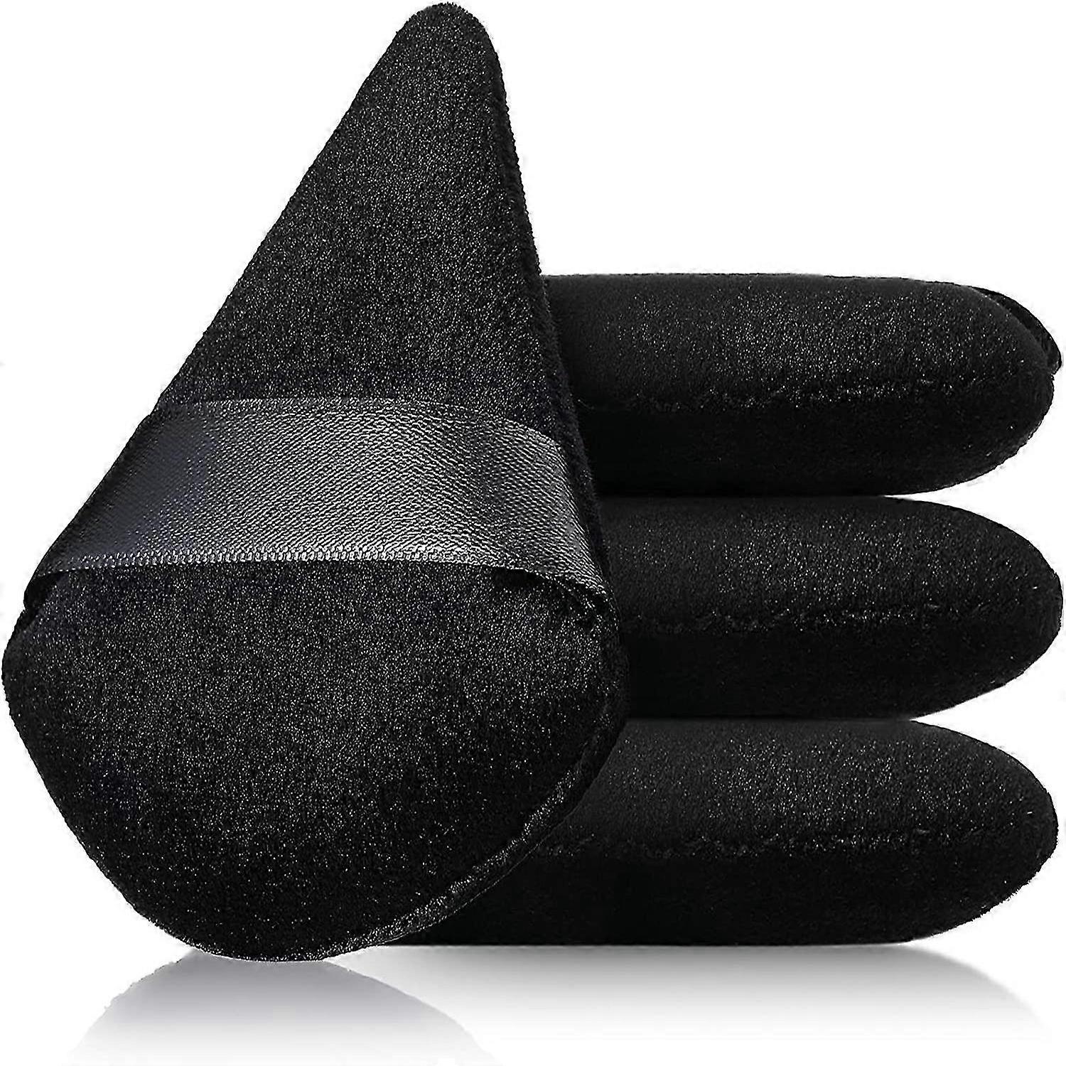 Triangle Makeup Loose Powder Sponge Puff Meikkitarvikkeet (musta) 4 kpl