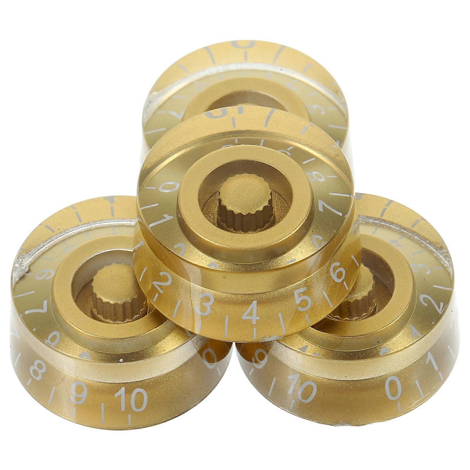 4pcs Electric Guitar Volume Knobs, Transparent Tone Control Caps with Inner Scale for Guitarists, Replacement for Amplifiers Effects