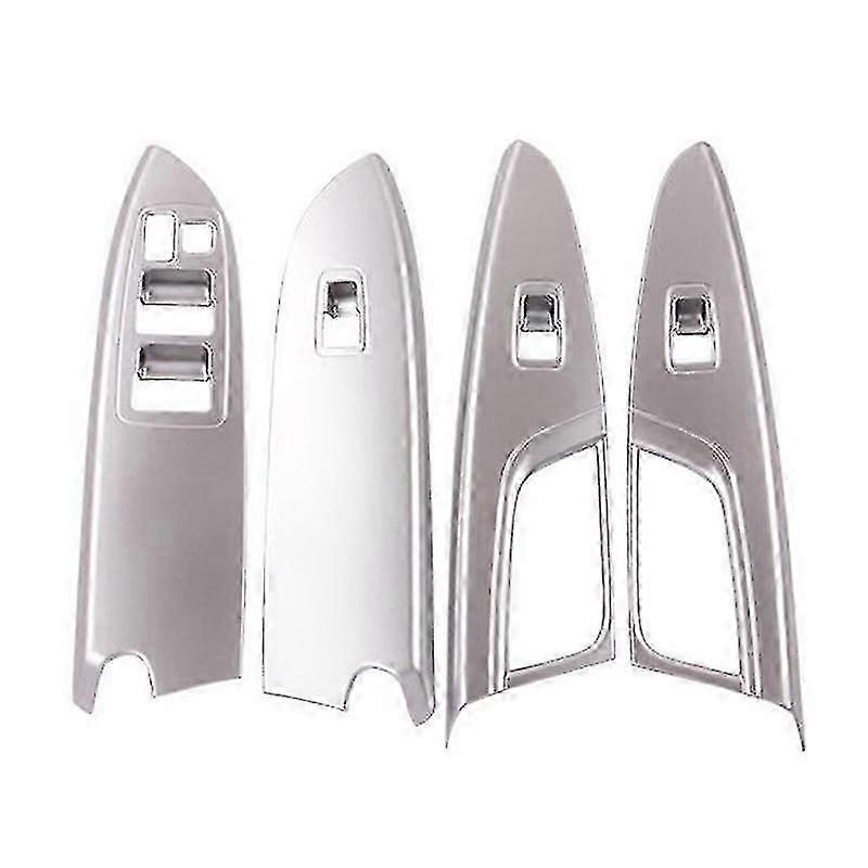 4Pcs ABS Silver Decorative Window Lift Switch Cover Trim Frame for Eclipse 2018 RHD