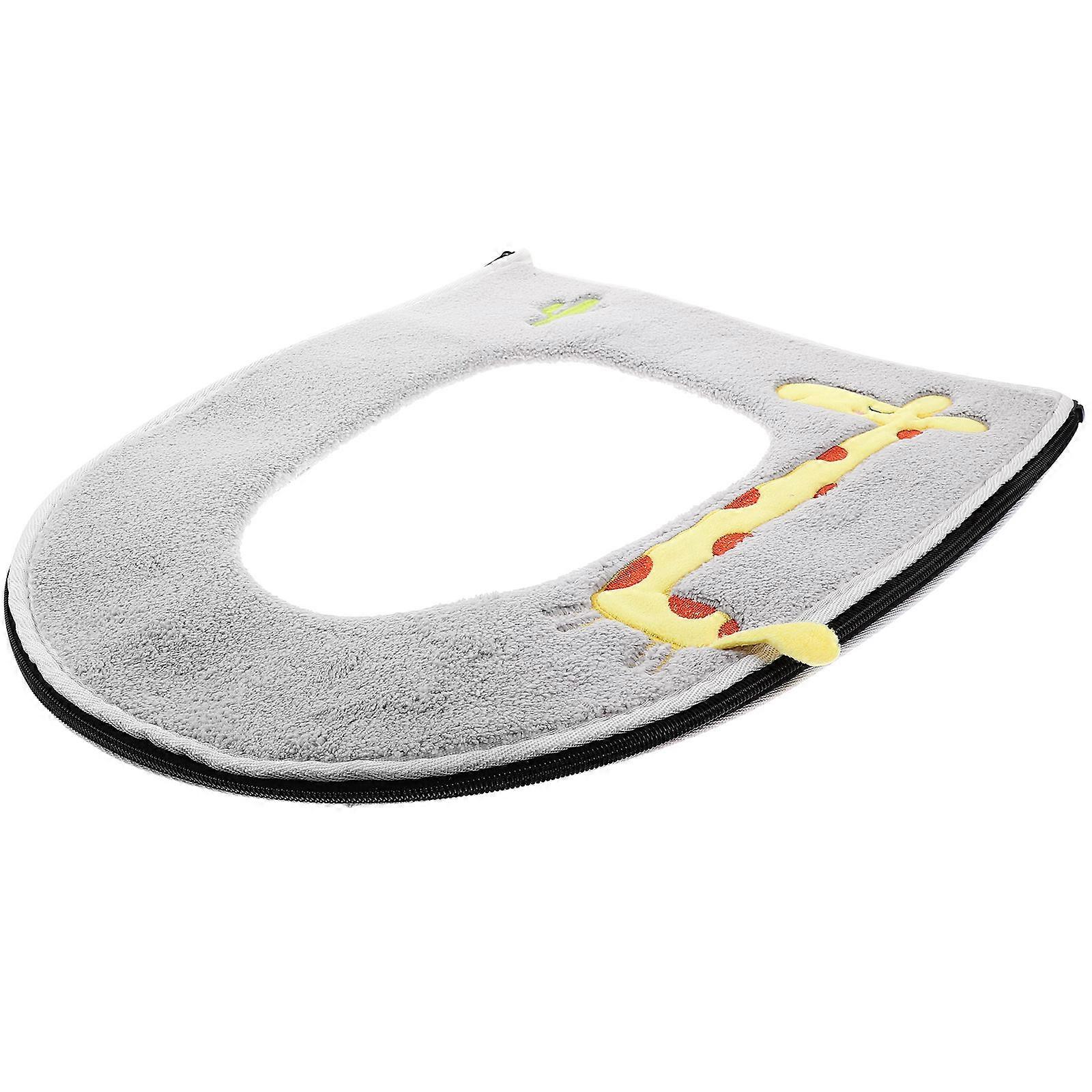 Toilet Seat Cushion Pad for O & U Shaped Toilets, Soft & Flexible Design, Easy Wash with Zipper, Stylish Grey Cover