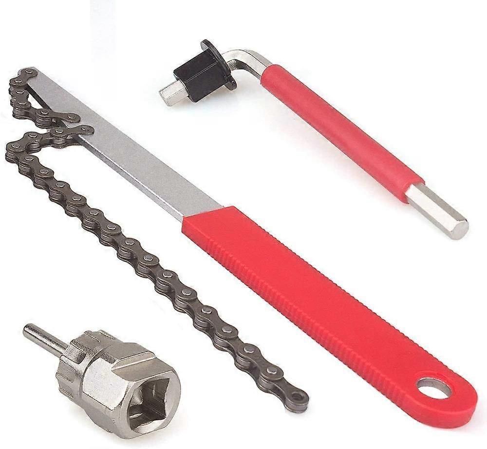 Bicycle Cassette Disassembly Tool With Chain Whip And Auxiliary Key, Sprocket Remover, Shimano And SRAM Compatible