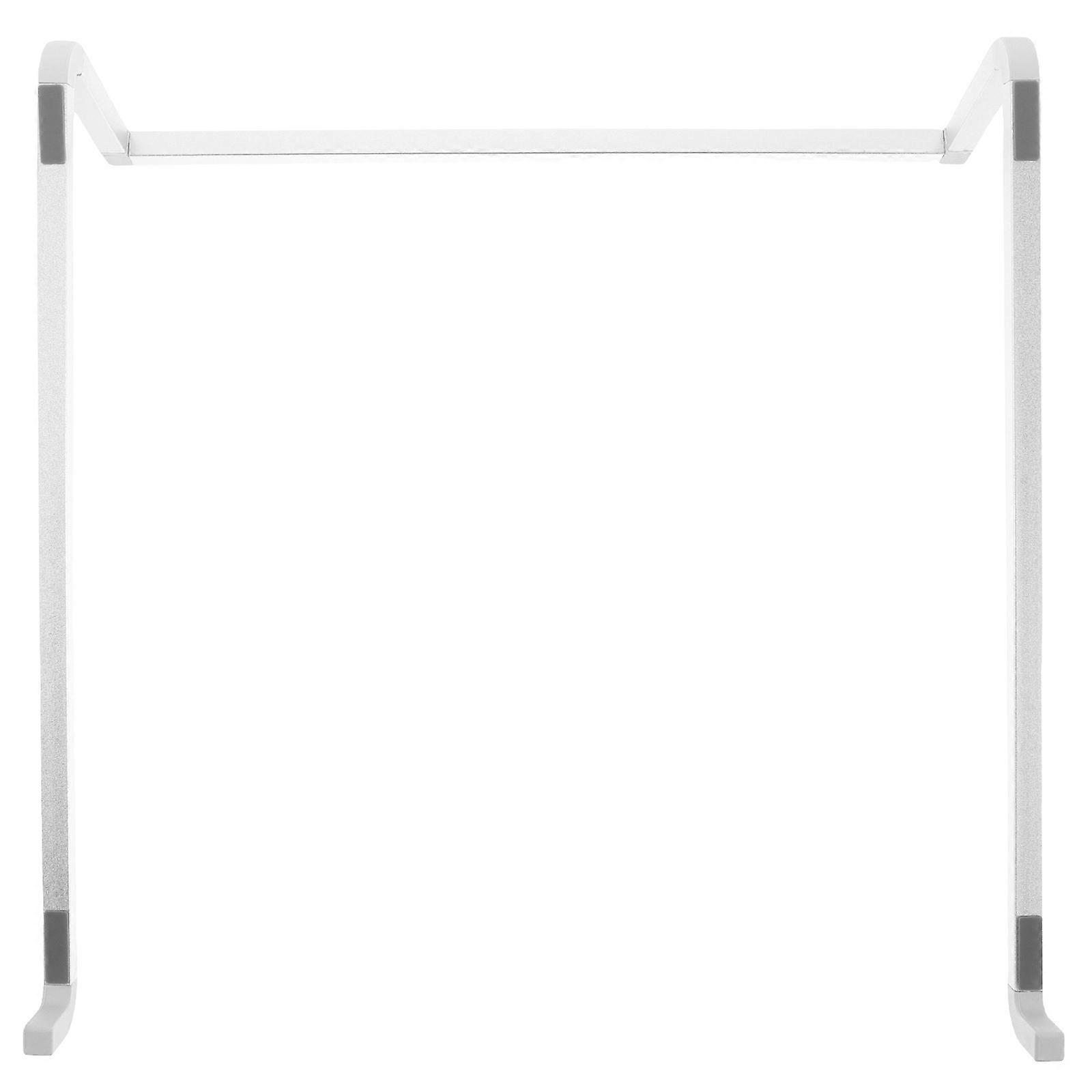 Laptop Holder Metal Laptop Stand For Home Office Computer Monitor Height Adjustment Silver Rectangular Minimalist Design 1Set