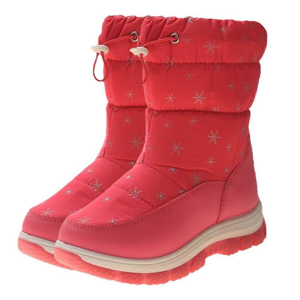 1 par de botas de inverno botas de campo de neve sapatos de amarração calçados infantis para o inverno