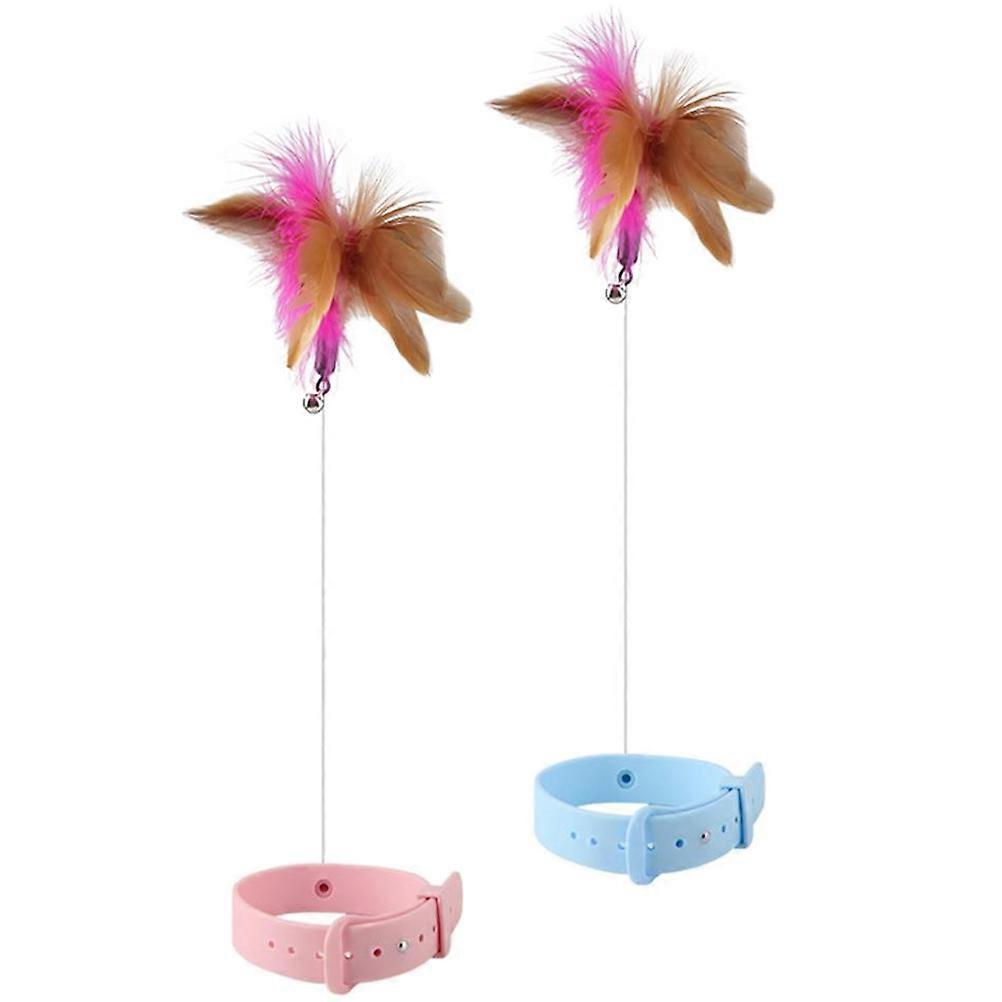Kitten Toy Comfortable Materials Interactive Play Cat Collar Toy 2Pcs