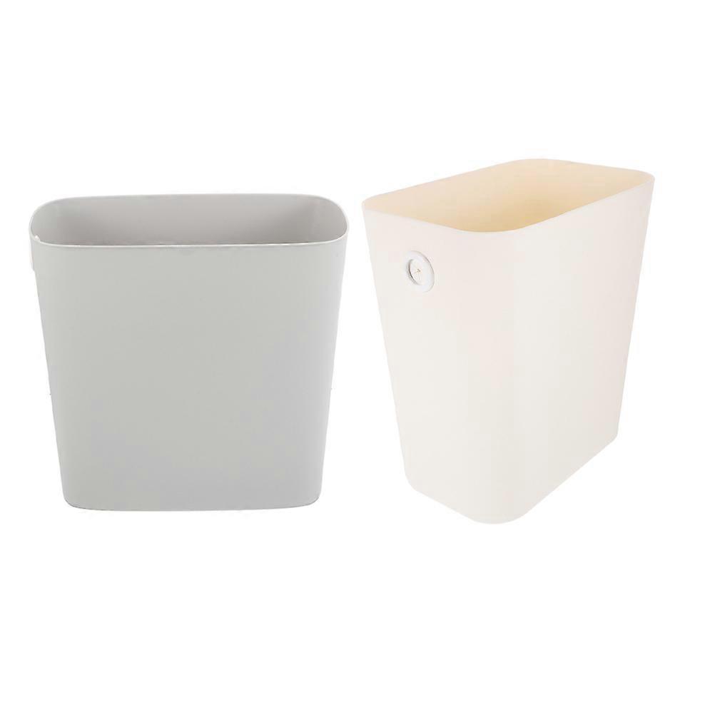 Compact Trash Can Plastic Wastebasket for Bathroom Home Portable Garbage Storage 25.50X24.50X14.00CM 2Pcs