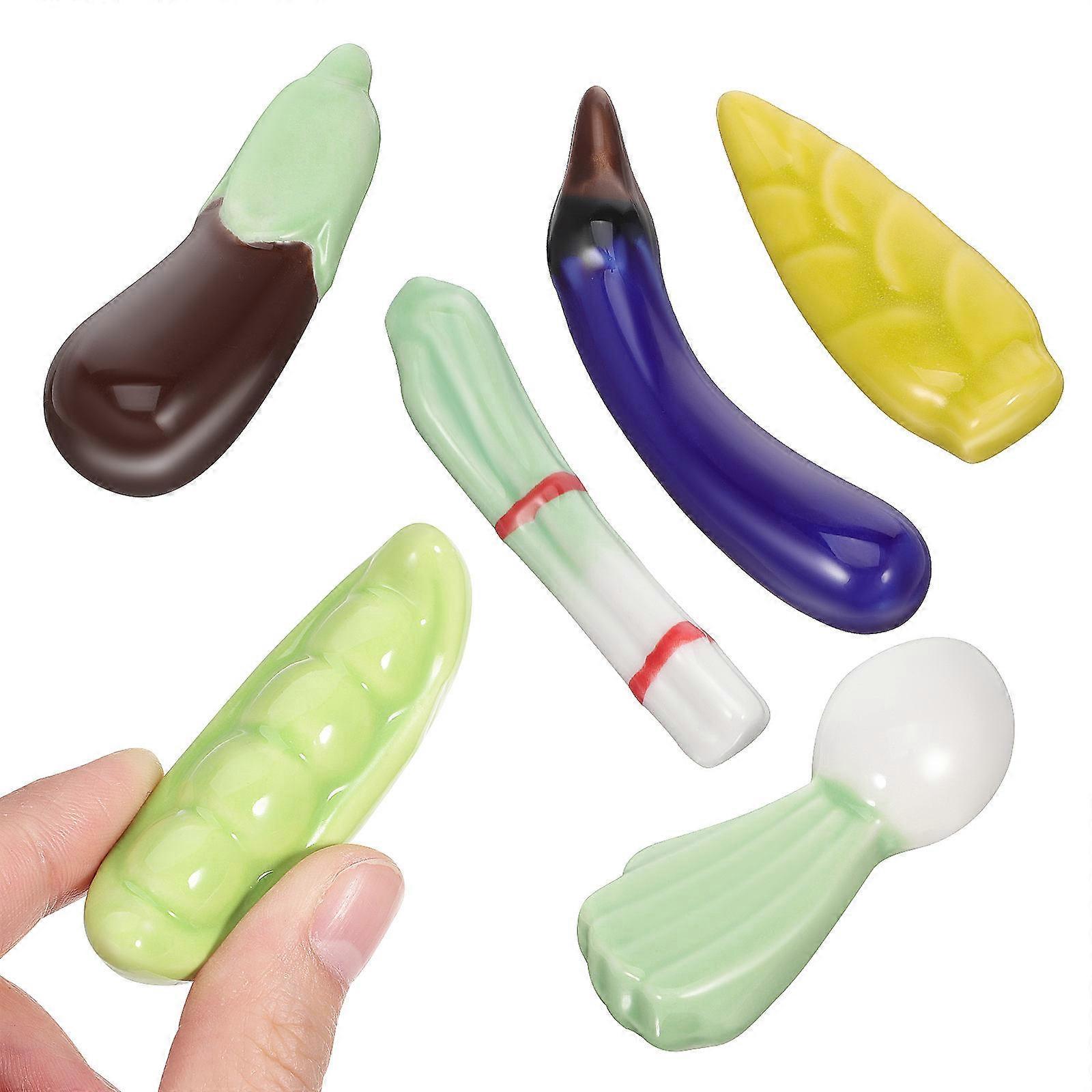 It looks like you're describing a product listing for **ceramic chopstick holders** with a **vegetable or fancy shape design**. Here's a refined and