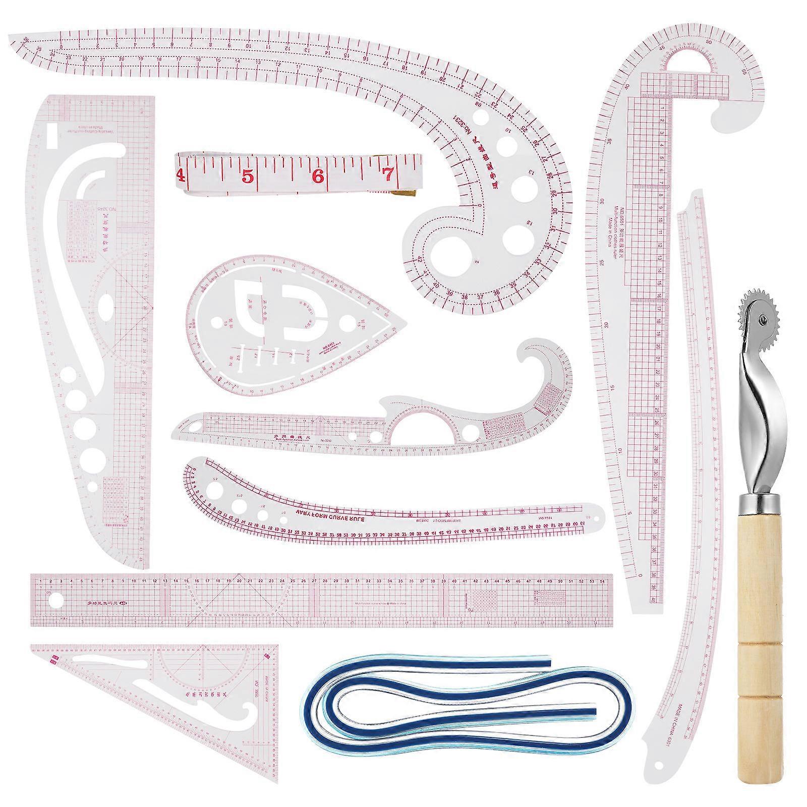 Sewing Ruler For Fabric French Curve Ruler Set Accurate Measurement Diy Enthusiasts 12Set
