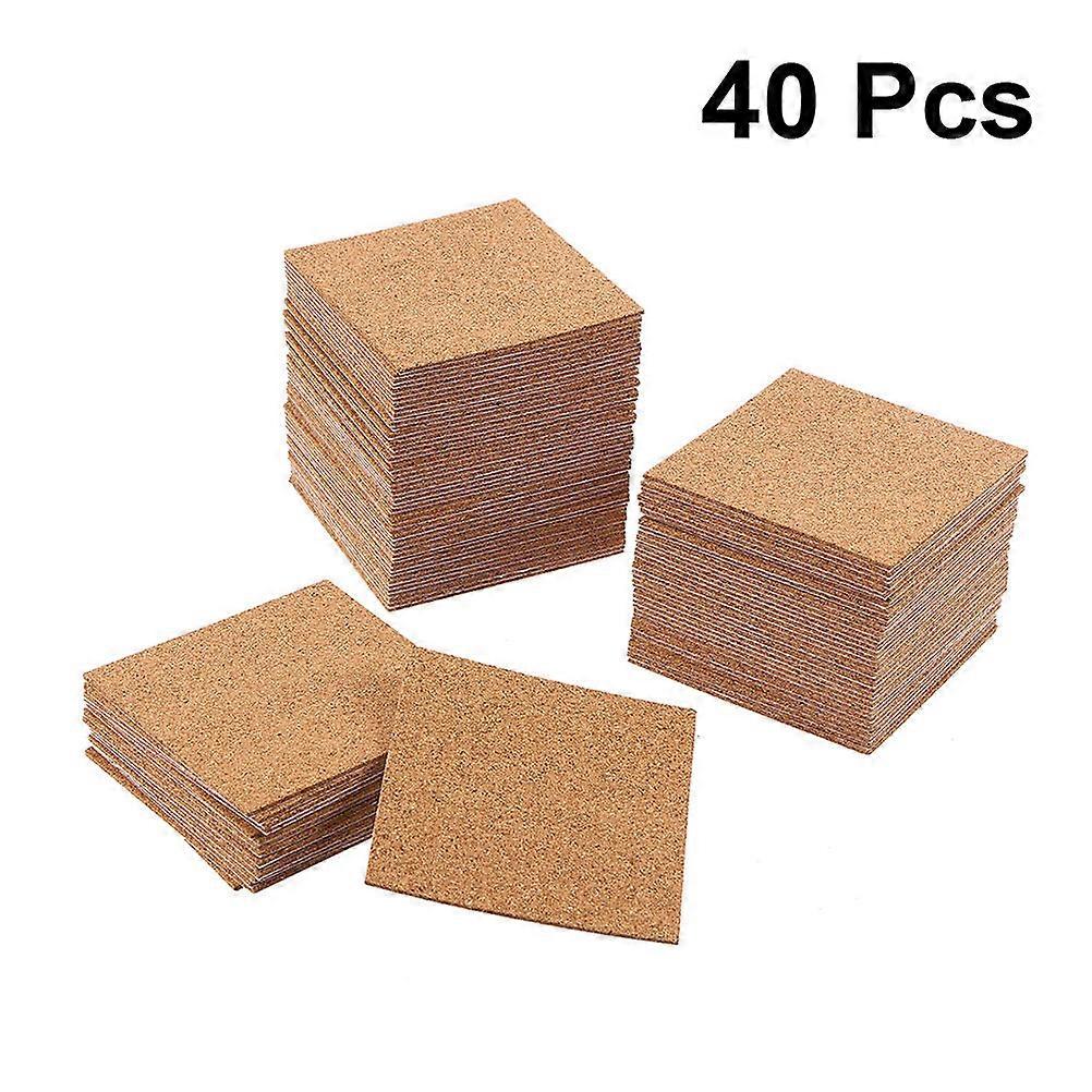 Cork Sheets for Crafts Heat Insulation Anti-Slip Surface Self-Adhesive 40Pcs