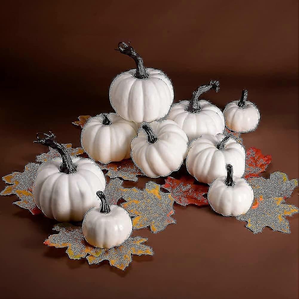 32pcs Autumn Fall Decorations.mini Artificial Pumpkins. Maple Leaves For Fall And Thanksgi