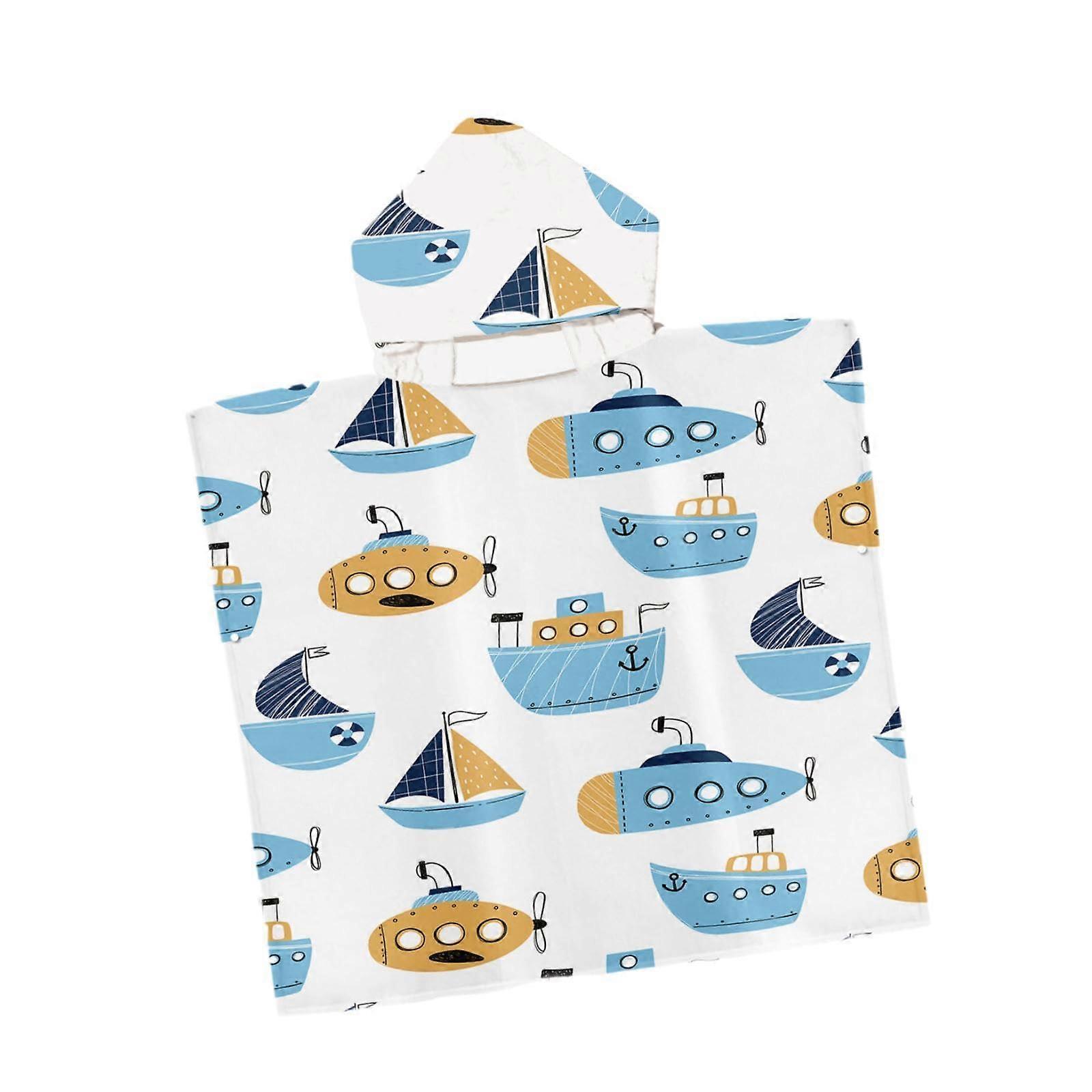 Beach Towel Hooded Bathrobe Lightweight Cape 75cm x 110cm for Pool and Swimming, Quick-Dry Material