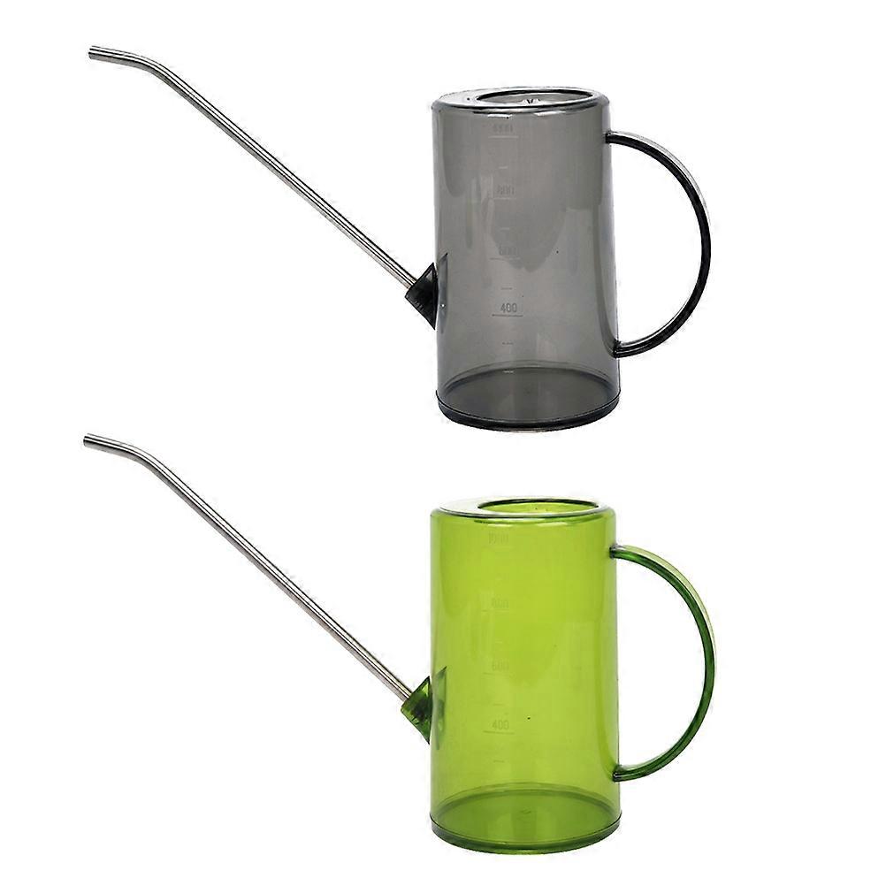 2pcs Durable Long Spout Watering Kettle for Plants – Ergonomic Handle, Transparent Design for Indoor and Desk Use