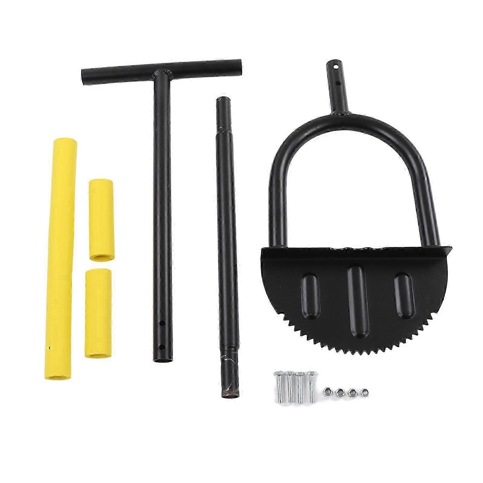 Manual Lawn Edger Steel Structure Saw Tooth Blade T Handle Sponge Cover Wide Pedal Garden Trimming Edging Tool