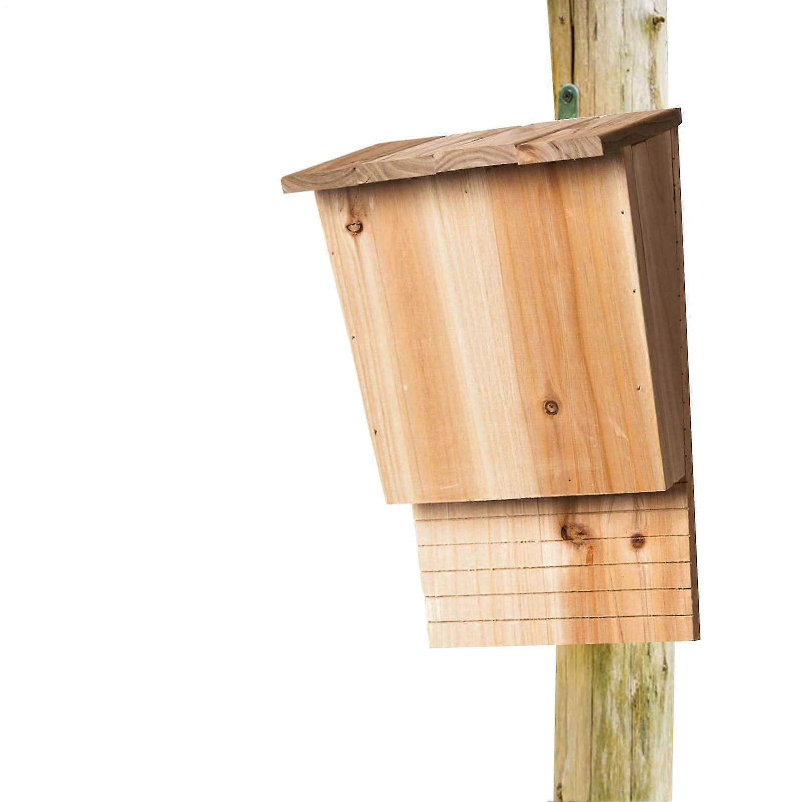 Fledermauskastenhäuser - Handmade Bat Nesting Box, Natural Wood Shelter with Roof, Weatherproof Summer and Winter Quarters