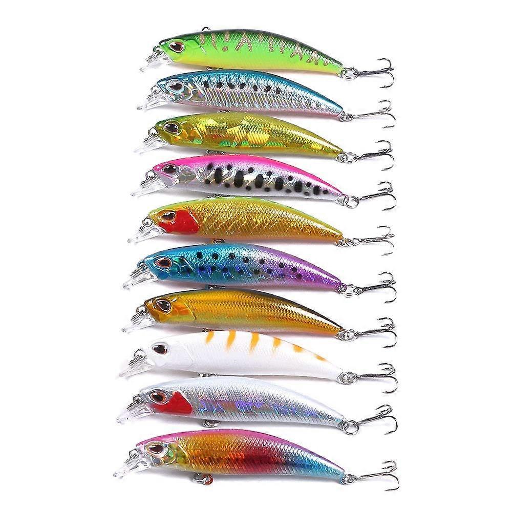 10PCS Lot Lot Lot Internal Coloring Floating CrankBait 6cm