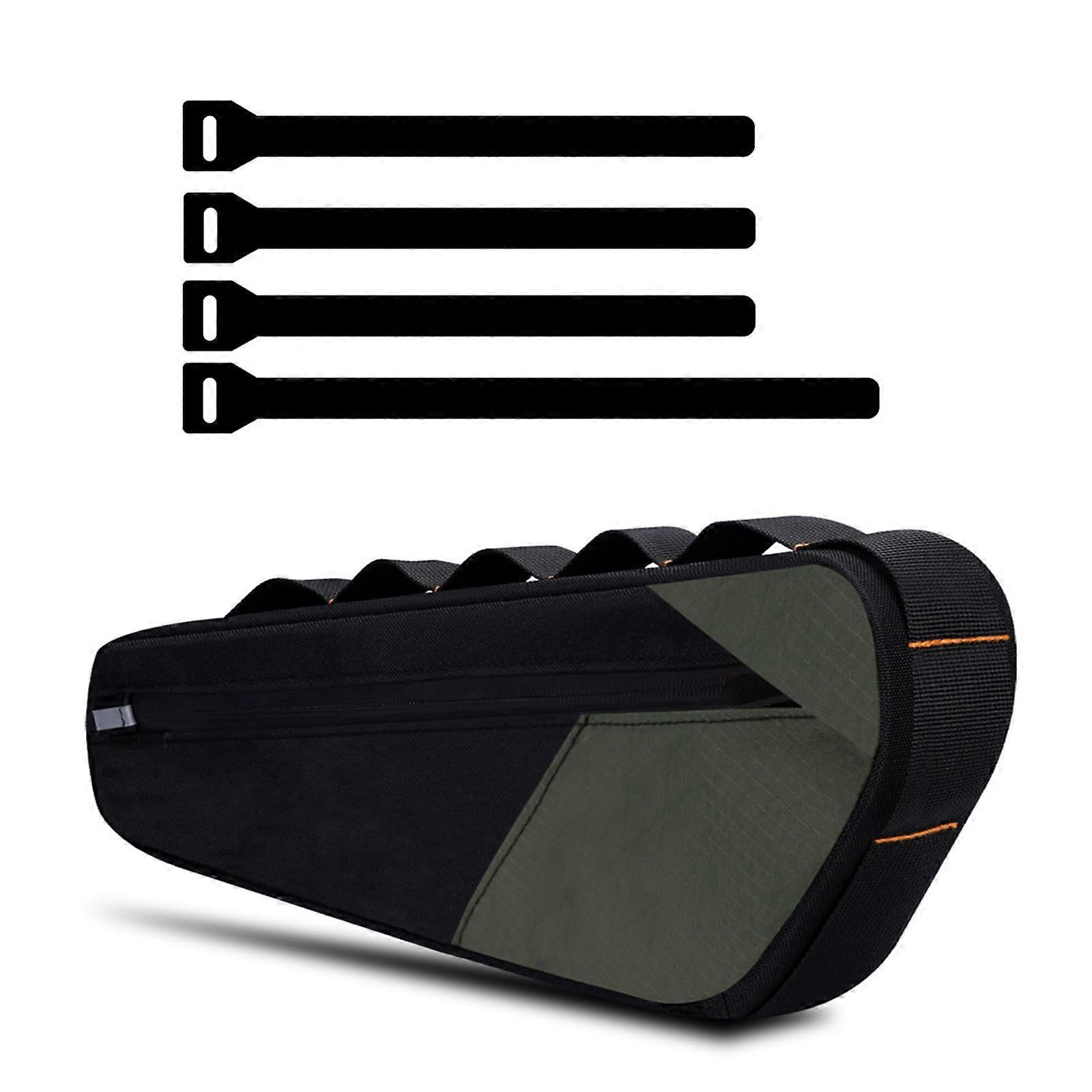 Bike Storage Bag For Mountain Commuters Frame Green Large Capacity Frame Mounted