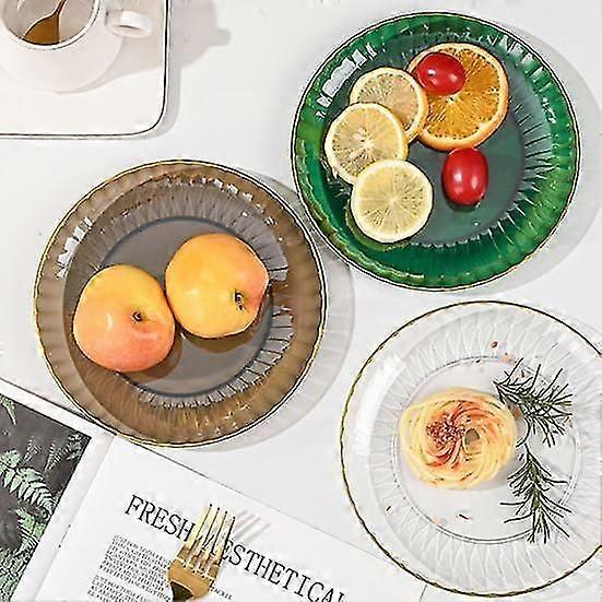 Fruit Plate Golden Edge Spitting Bones Reusable Convenient Large Capacity Bone Dish for Home