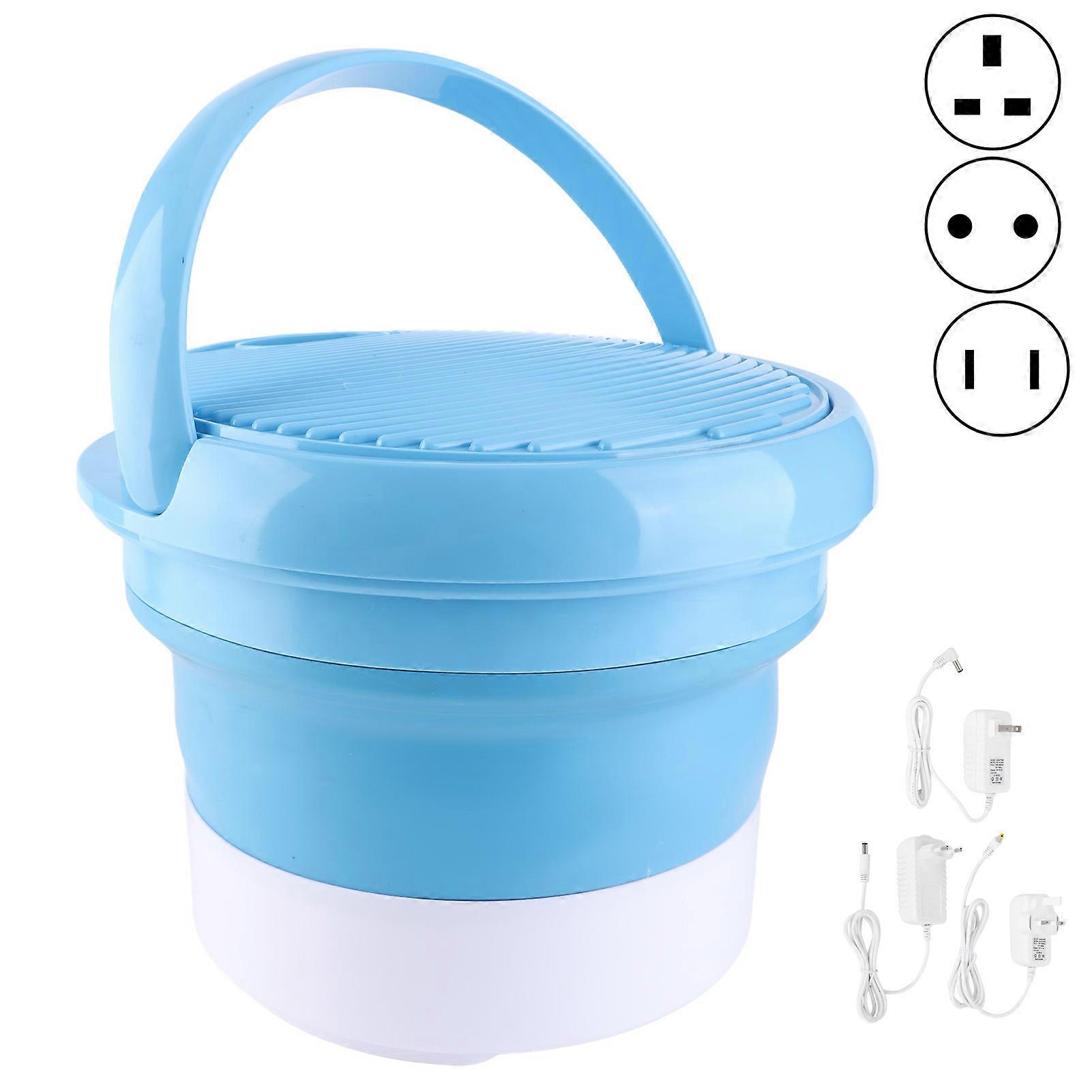 Machine à laver portable 7 L, mini machine à laver pliable, lave-linge portable, bleu, prise UE 100-240 V