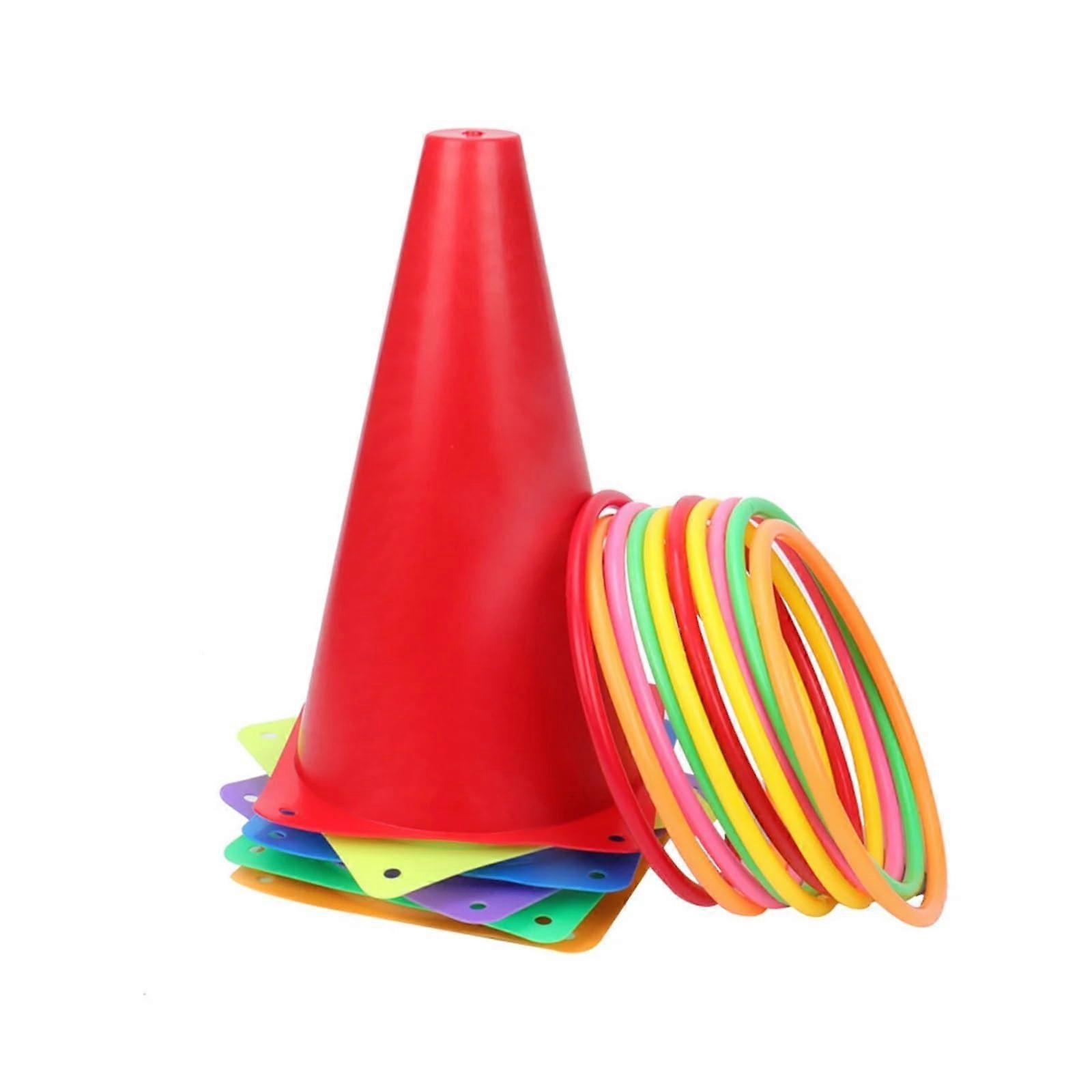 Interactive throwing game set with soft p and bags. Fun ring toss game. Throwing games 23 cm, 6 p, 10 rings (18 cm). Ref: 2271