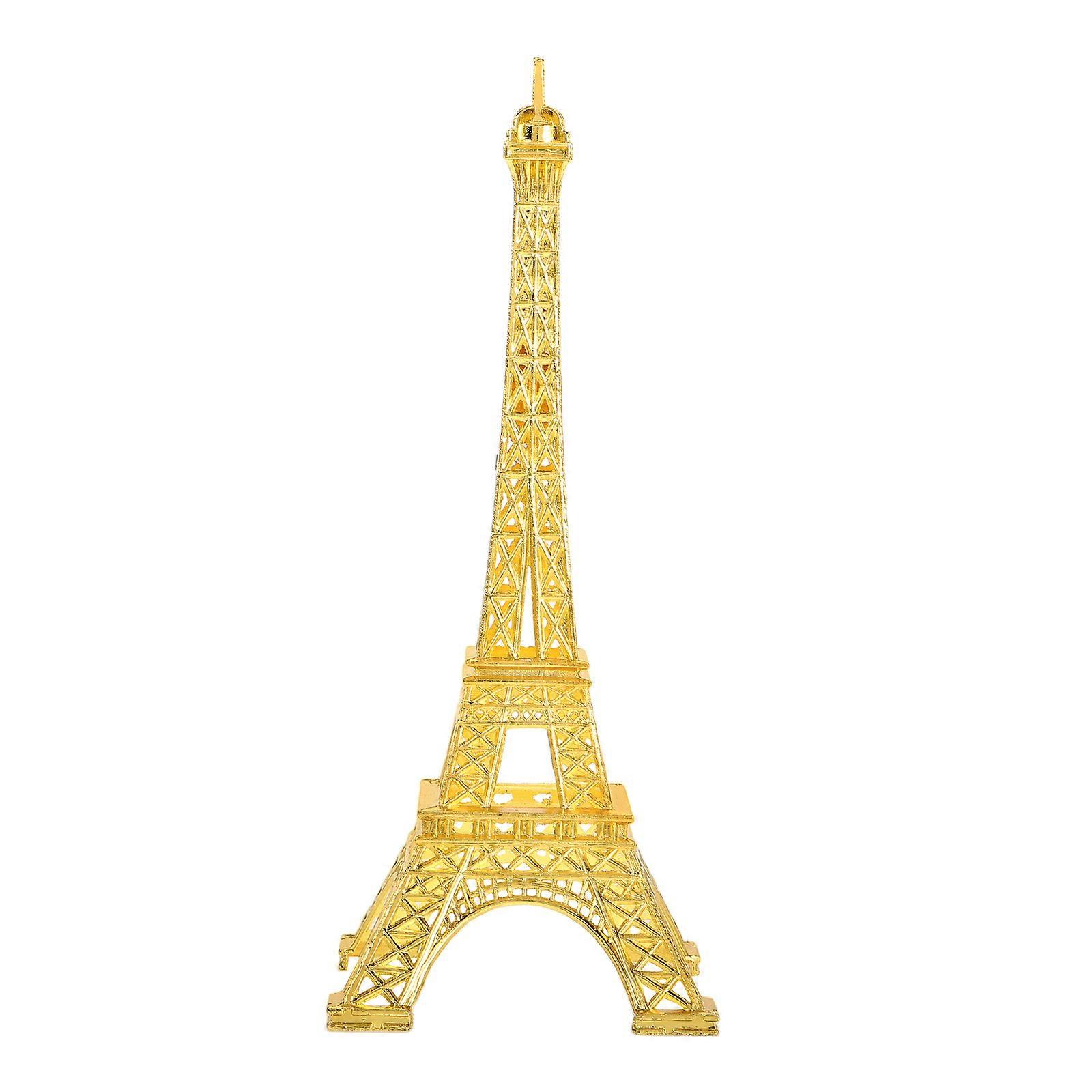 Eiffel Tower Figurine Vintage Eiffel Tower Model Zinc Alloy Home Decoration Golden 15.00X6.00X6.00CM Photography Prop 1Pack