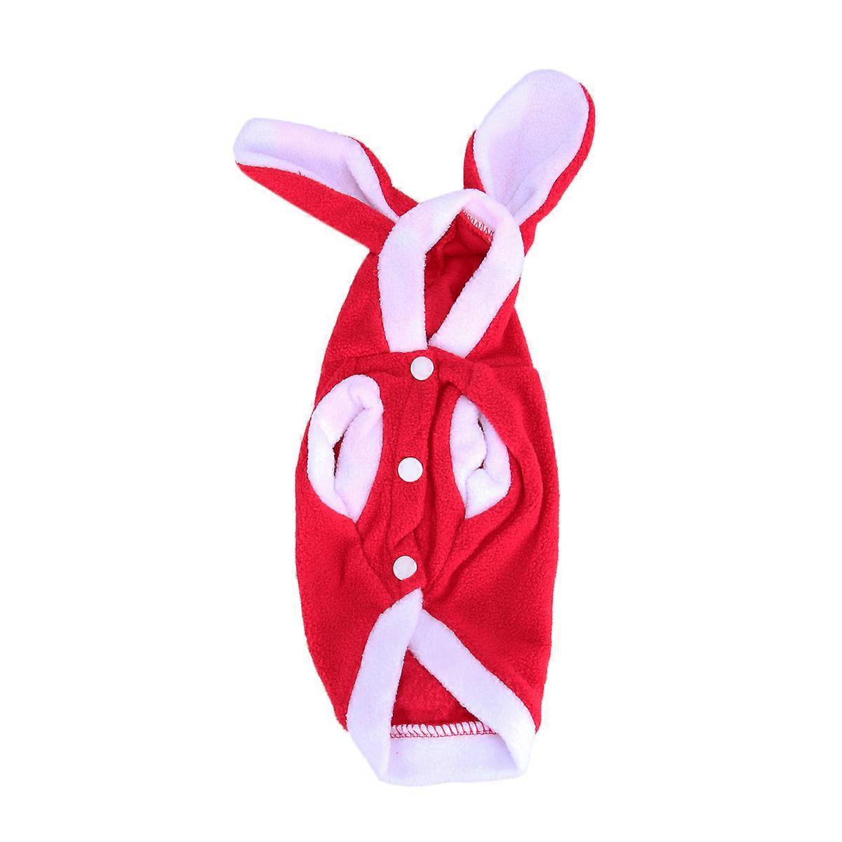 Holiday Dog Clothes Pet Clothes Rabbit Design Festival Wear Red Size XL 1Set