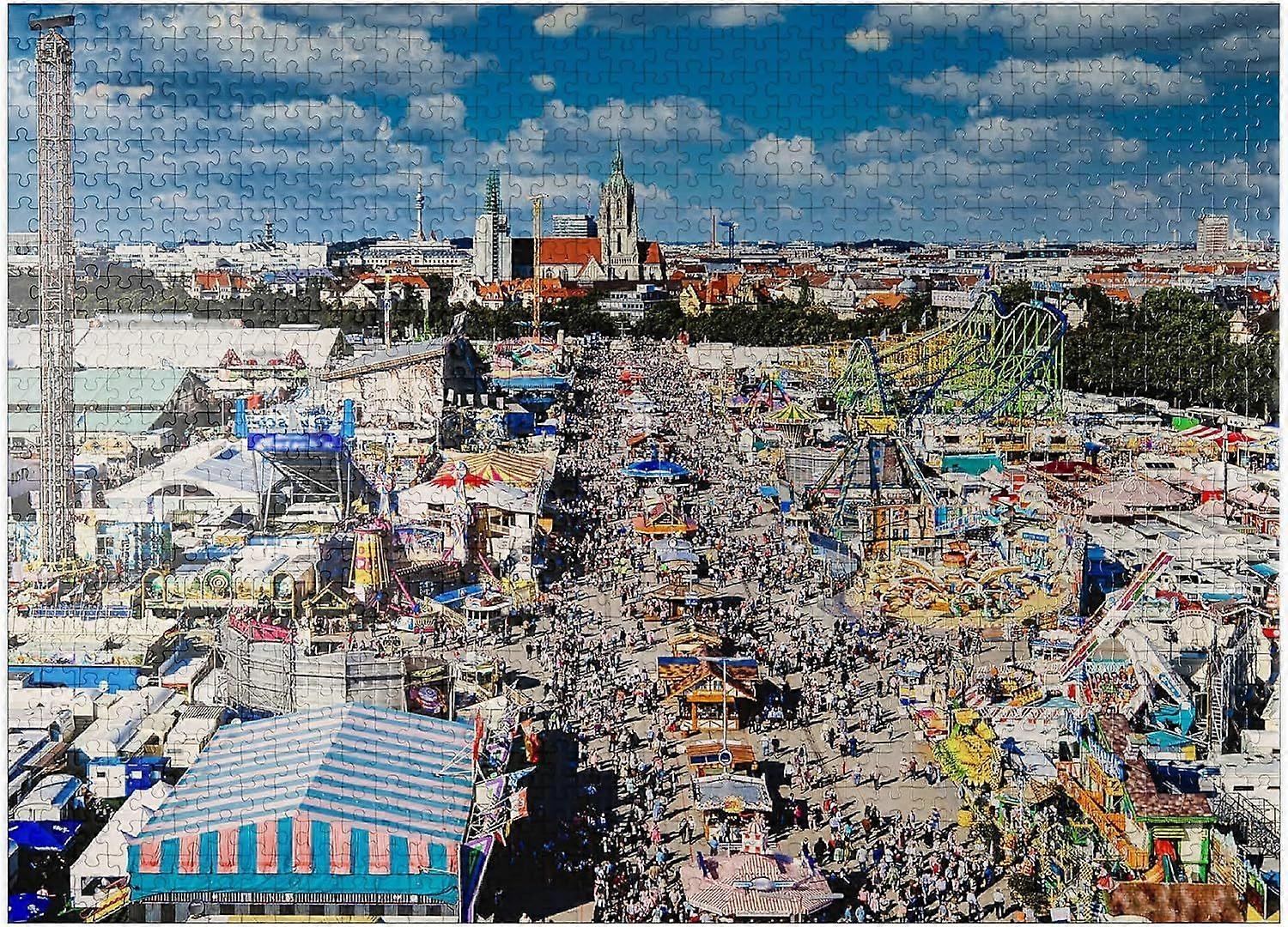 ミュンヘンバイエルンの有名なオクトーバーフェスト - 大人のためのプレミアム1000ピースジグソーパズルスタイル555