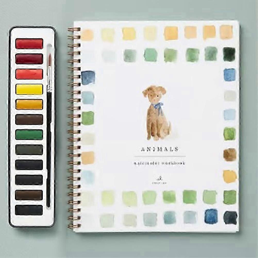 Watercolor Painting Workbook for Beginners with Tutorials: Flower, Animal, Seaside Art Projects