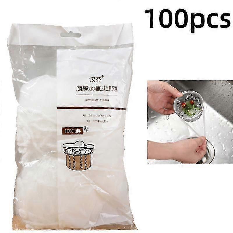 100-300PCS Einweg-Spülbecken Filter Mesh Bags Küchenspüle Sieb Abflussloch Anti-Blockier-Müllsack-Reinigungssieb Netz