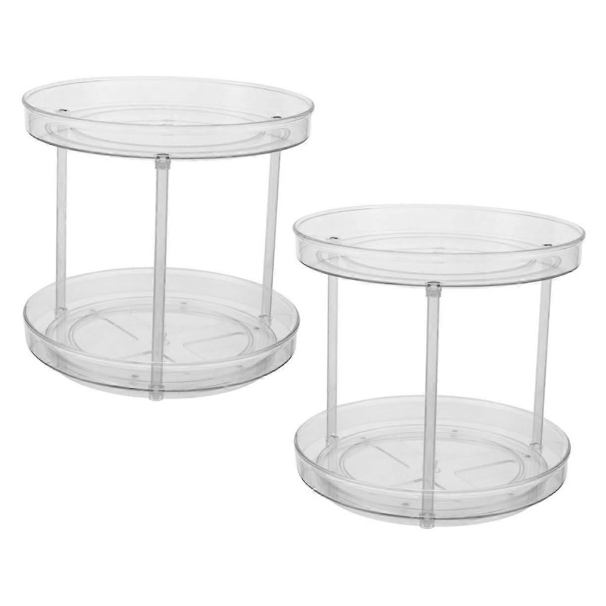 2 pieces Rotatable spice holder Round organizer Tiered makeup tray For bathroom Multifunctional storage solution Spacesaving Practical