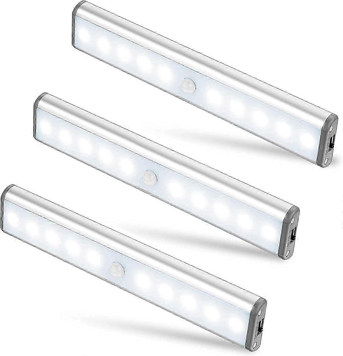 USB Rechargeable 10 LED Magnetic Motion Sensor Night Light,Dusk to Dawn Photocell,Auto On/Off.
