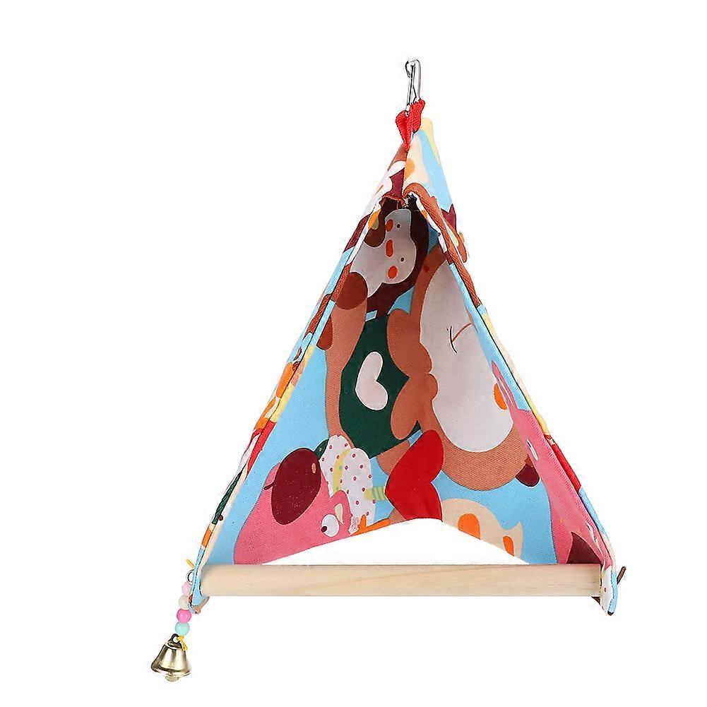Parrot Swing Nest Open Nest Parrot Platform Double Canvas  Triangle Wood Shelter for BirdLarge Size