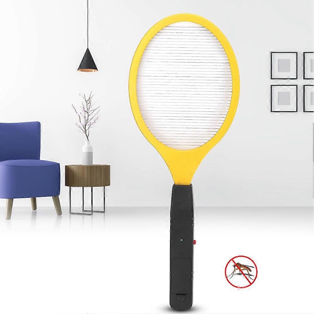 Cordless Battery Power Electric Fly Mosquito Swatter Bug Zapper Racket Insects Killer (yellow)