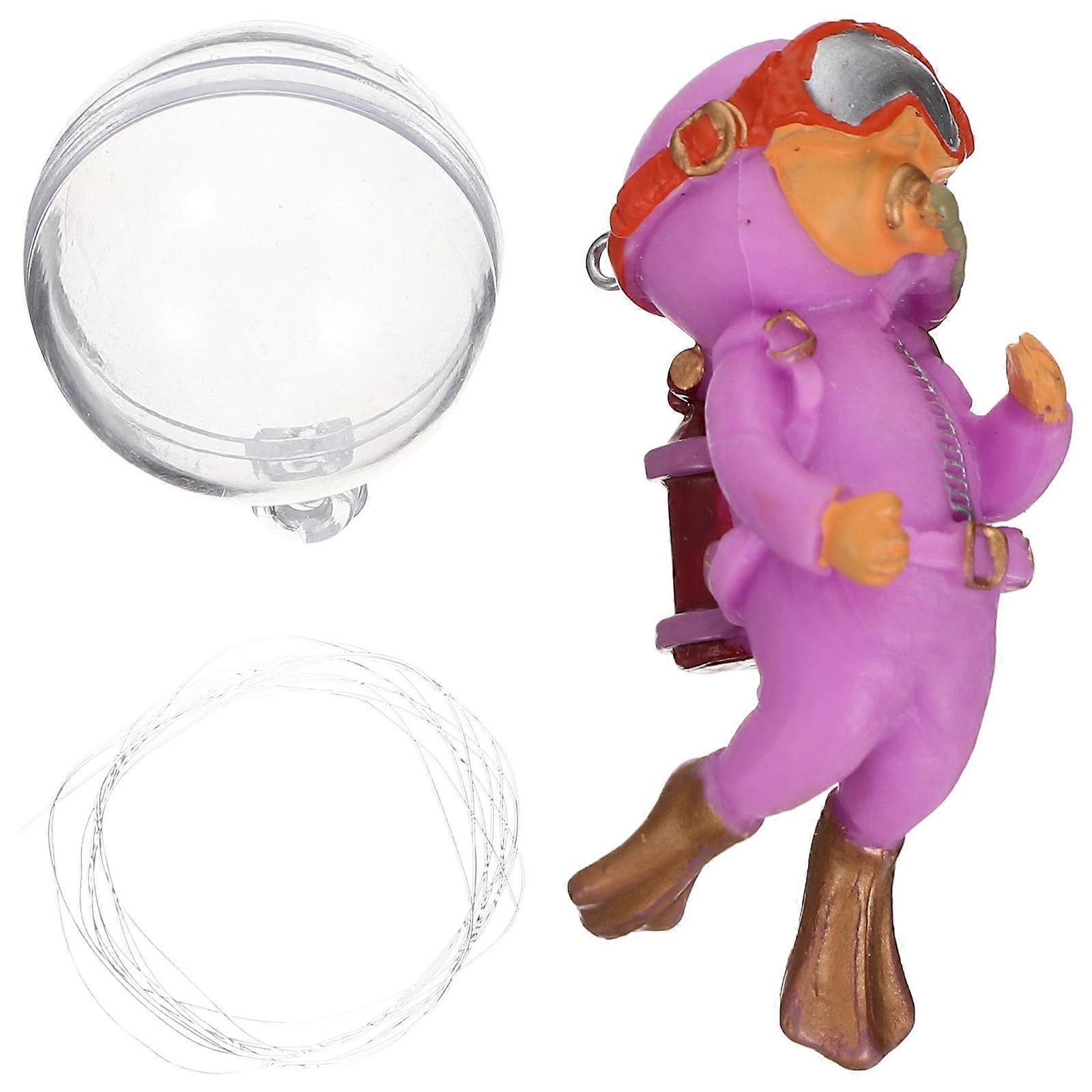 Aquarium Landscaping Diver Figurine Diver Shape Realistic Design Purple 6.5X3X2.5CM Safe and Material 1Pcs