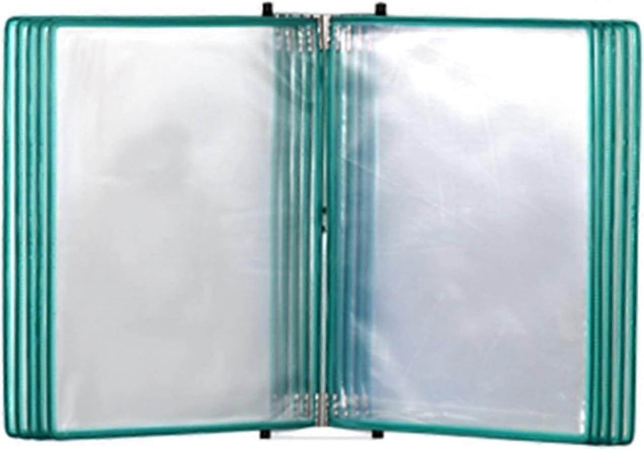 Wallmounted A4 page flip document holder, 10 doublesided presentation pockets