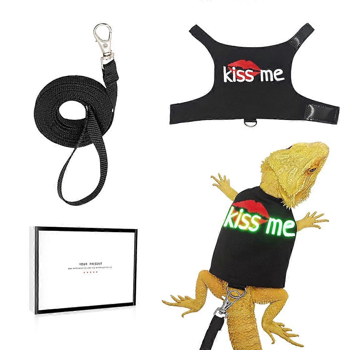 Bearded Dragons Harness and Lead for Lizards and Reptiles, 1.45m Durable Outdoor Walking Leash, Gift Box Included