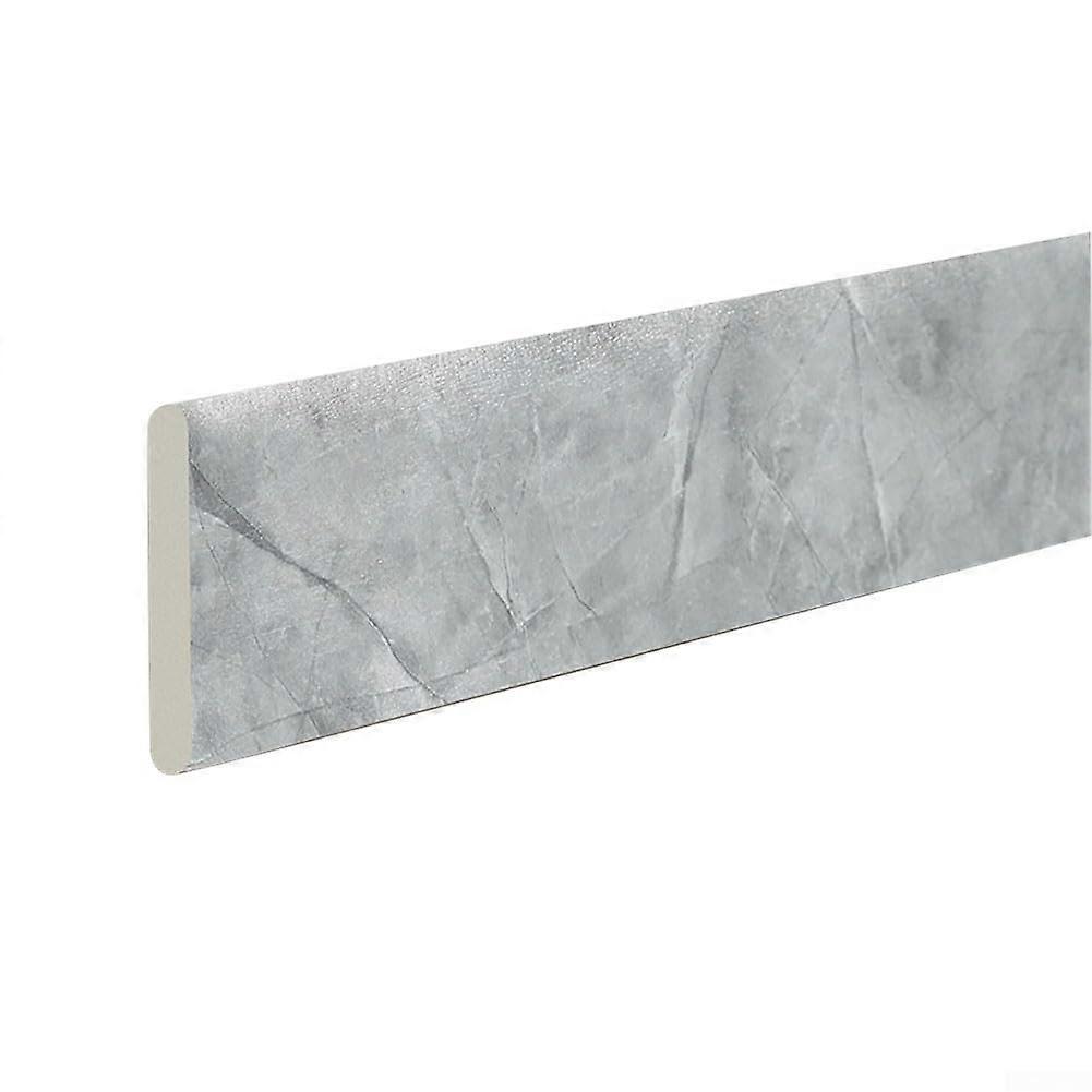 Water-Resistant Marble Effect Baseboards with Anti-Collision Strips in Gray Texture for Elegant Home Décor