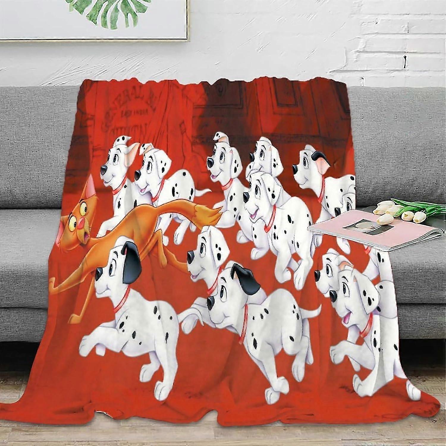 3D Printed 101 Dalmatians Plush Blanket Soft Flannel Throw for Couch Bed Living Room Sofa Bedding