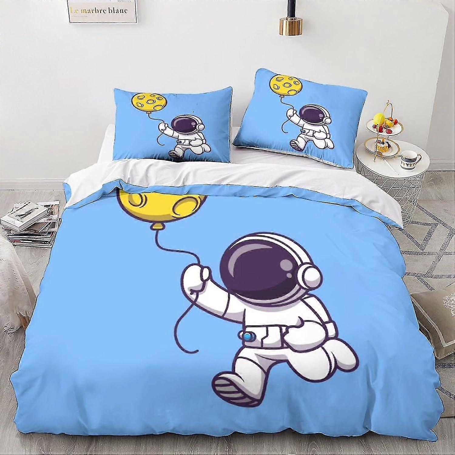 Zestaw poszewek na kołdrę astronautów, poszewka na kołdrę z kreskówek Poszewka na kołdrę 3D Space Decor Podwójna