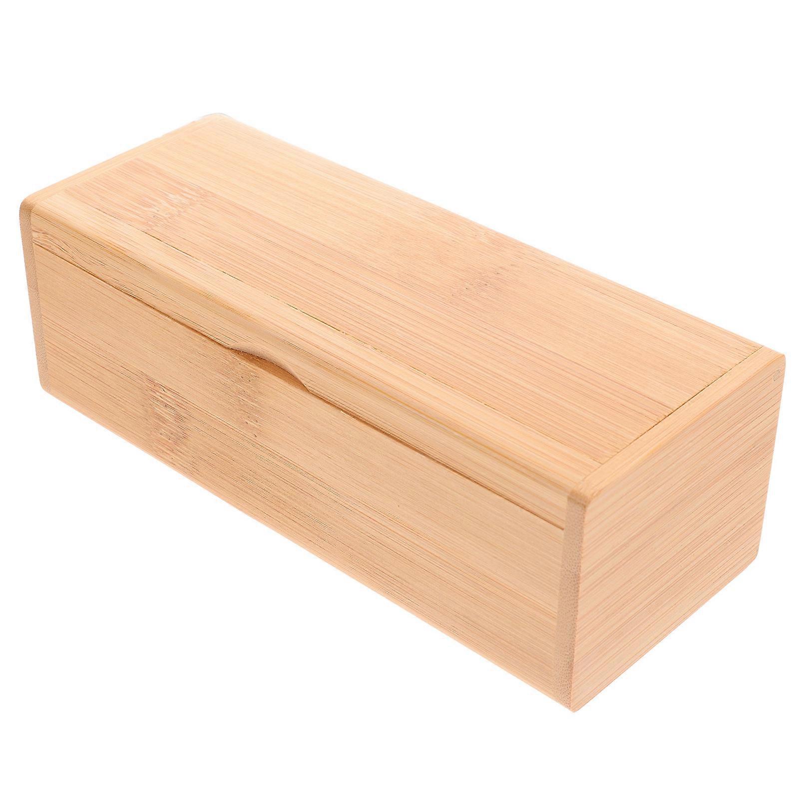 Bamboo Storage Box with Lid – Retro Wooden Organizer for Jewelry, Crafts & Keepsakes – Dust Proof Design for Home & Shop Use