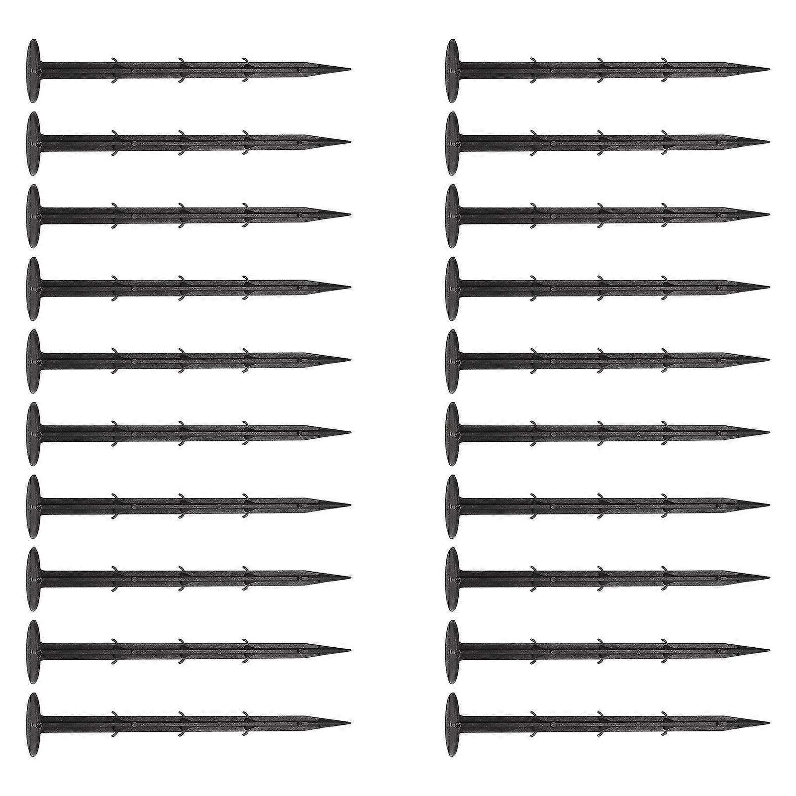 Gardening Plastic Pegs For Landscaping Securing Tarps Black 100Pcs