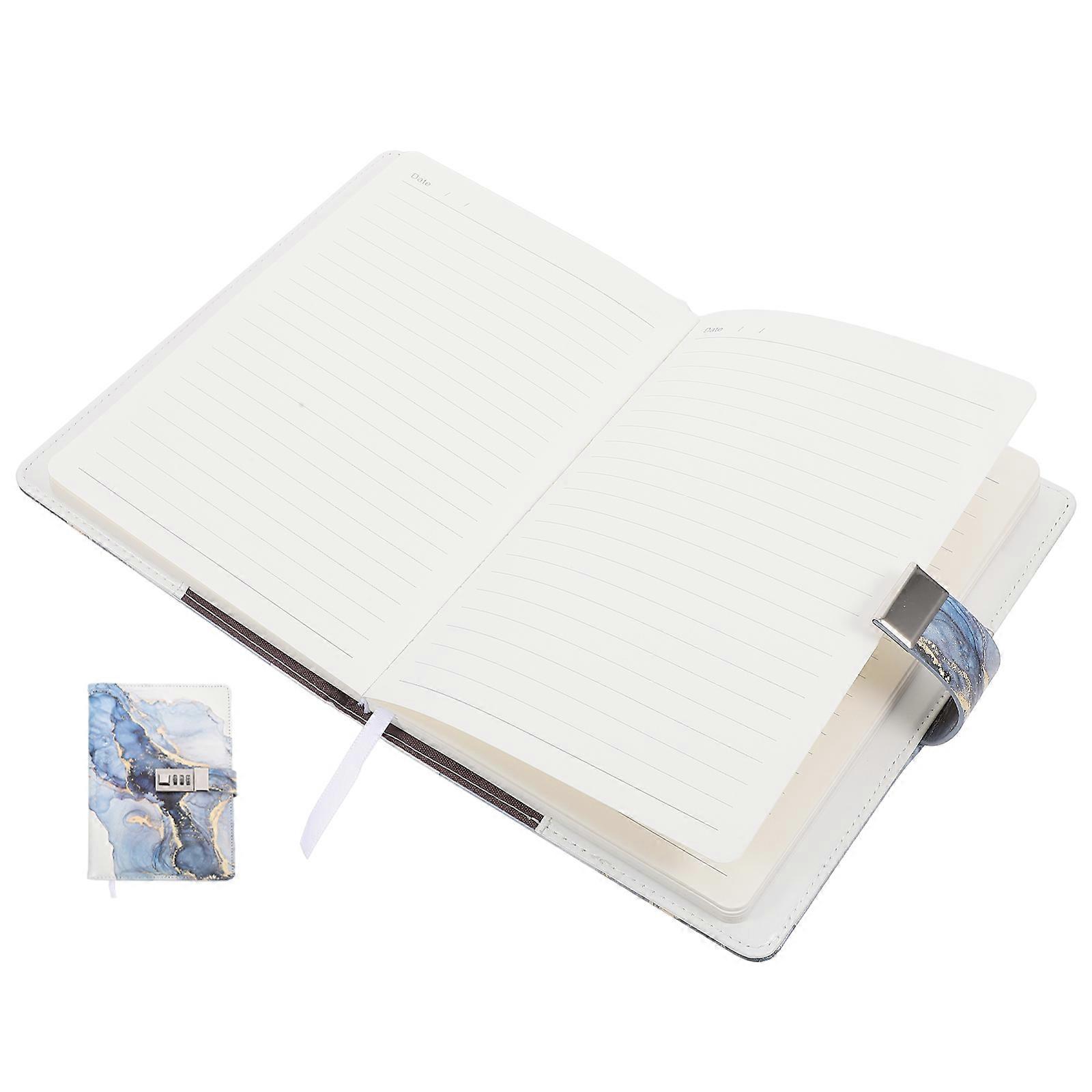 Lockable Journal Diary With Lock For Adults Storage Rectangle A5 Design Dark Blue 22.00X15.00X3.20CM Password Protection 1Pcs