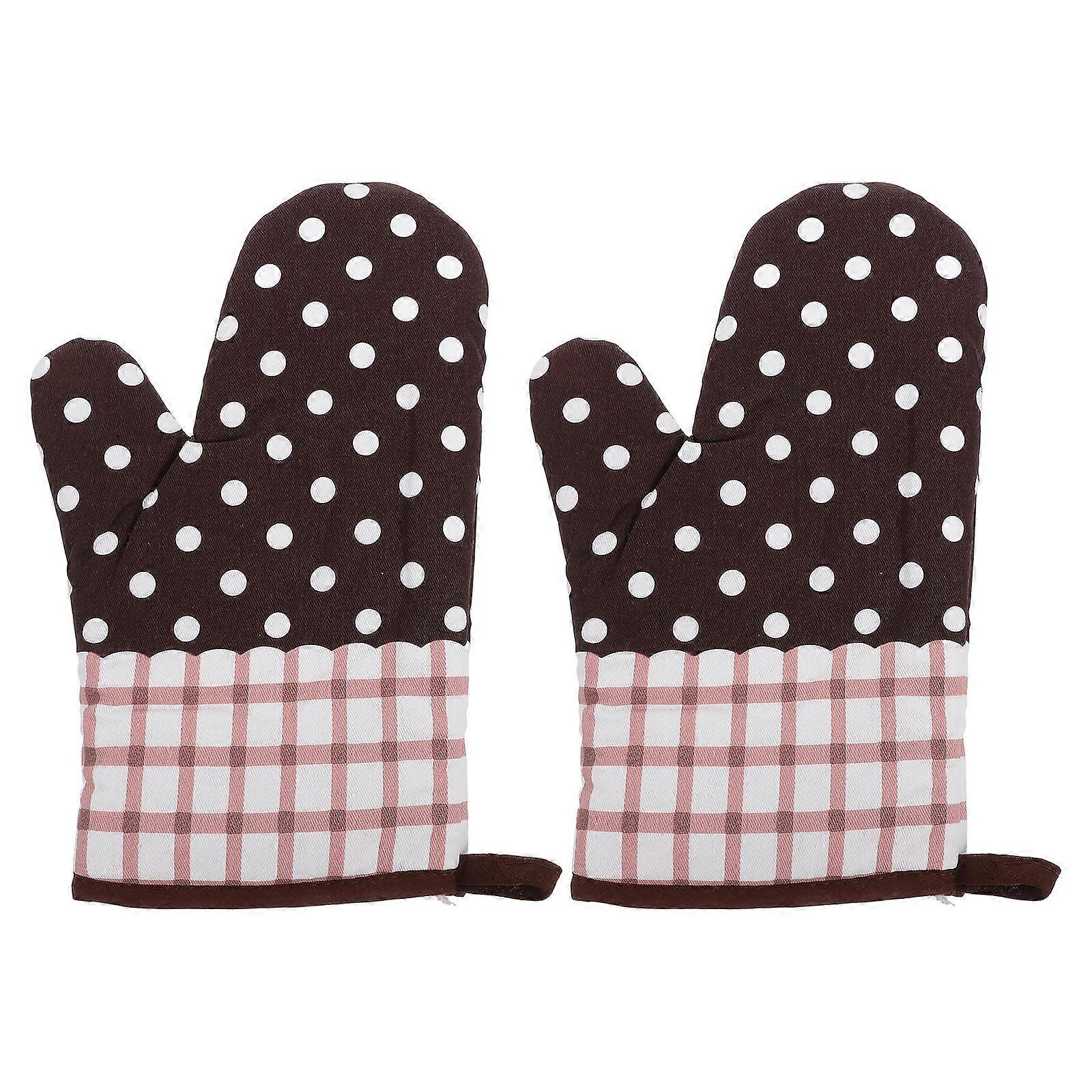 Oven Mitt Insulated Gloves for Cooking 2Pcs Heat Resistant Baking Gloves